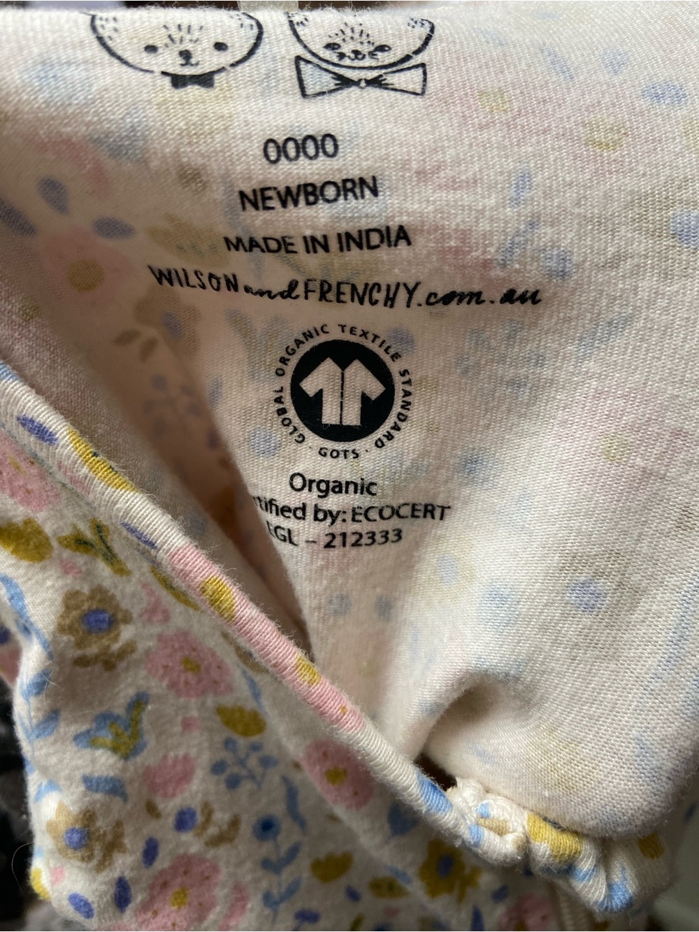 Newborn One-Piece Bodysuit in Ava Floral. Organic cotton Gots Certified - Picture 7 of 7